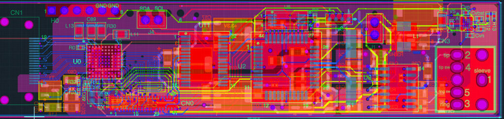 Closeup of Meta AR PCB prototype