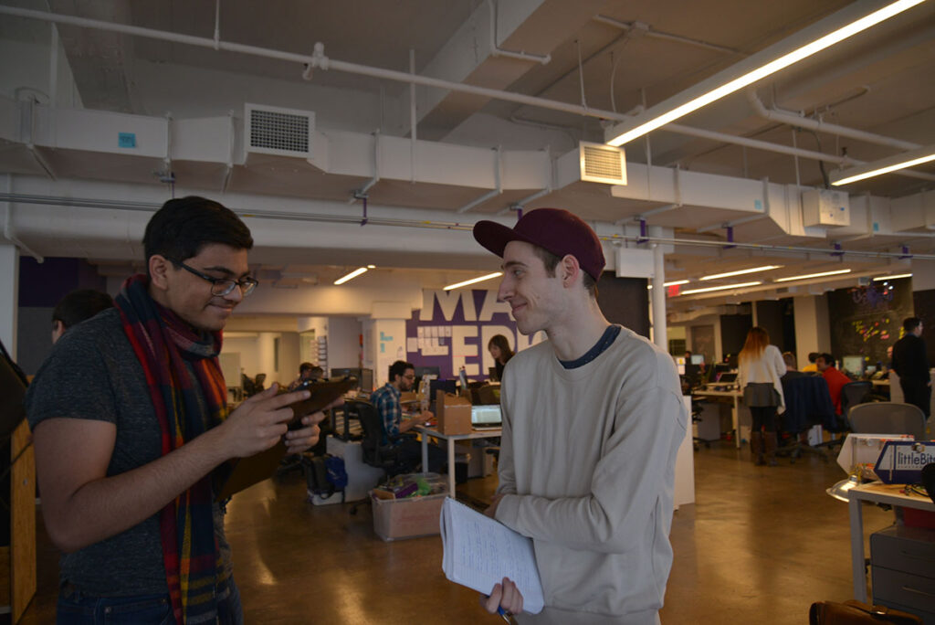 Parth & Anth talking at littleBits HQ